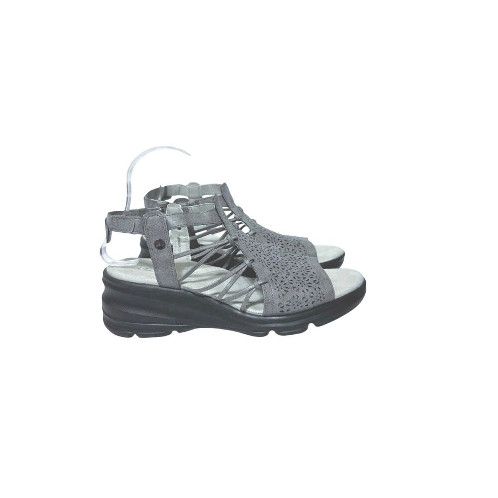JBU Women's Size 11 Water Lily Wedge Sandals In Gunmetal Gray.